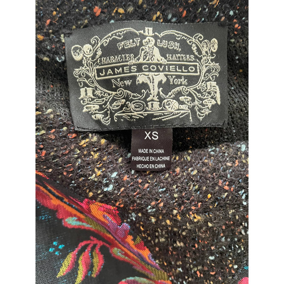 Anthropologie James Coviello Womens Brocade Floral Sweater Top Size XS Black - Picture 7 of 7